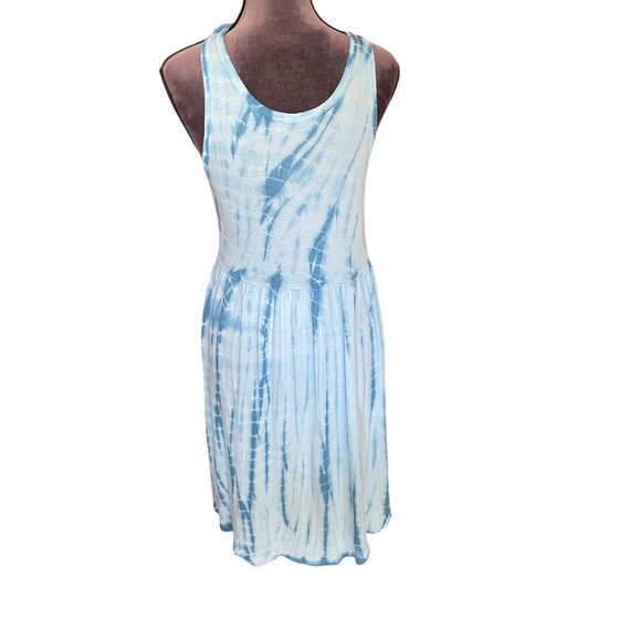Michael Stars Blue Tie-Dye Sleeveless Casual Dress One Size Fits Most Rayon Blen - Picture 3 of 4